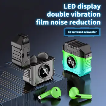 1 Комплект наушников M2 с Цифровым дисплеем LED Power с низкой задержкой, Совместимых с Bluetooth, 5.3 Беспроводных наушников-вкладышей Объемного звучания