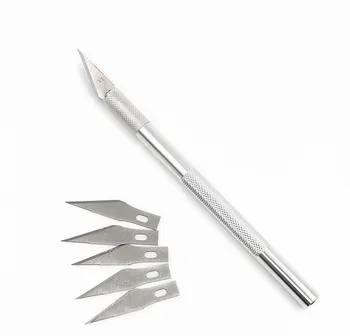 1 комплект Нож для скальпеля с металлической ручкой, Деревянный Резак для бумаги, Ручка для рукоделия, Принадлежности для гравировки и резки, Канцелярский нож 
