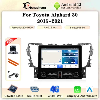 11,8 дюймов Для Toyota Alphard 30 2015-2021 Автомобильный Мультимедийный Плеер GPS Навигация Радио Стерео 8 Core Android 12 6 + 128 Г Carplay 4G