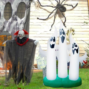 118-дюймовый надувной призрак, украшение двора на Хэллоуин, Призраки с воздушным насосом, Уличный сад, праздничный декор для призраков со светодиодной подсветкой