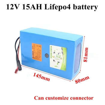 12 В 15ah Lifepo4 Литиевая Аккумуляторная Батарея с Высоким Разрядом BMS 30A для E-scooter E-bike Рыболовная Лампа + Зарядное устройство 14,6 В 2A