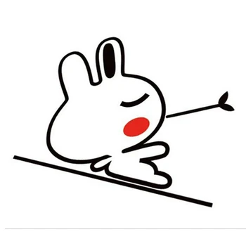 14 * 11 см милая личность мультфильм кролик наклейка забавное окно бампер роман JDM дрейф виниловая наклейка