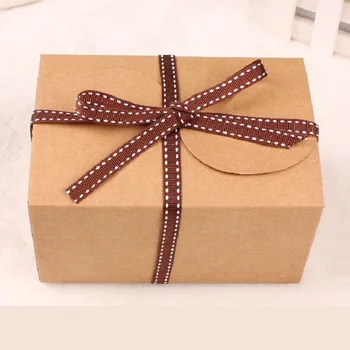 15*10*8.5 коробка для выпечки из крафт-бумаги cm, коричневые / белые подарочные коробки, сувениры для свадьбы, Дня рождения, коробка для упаковки конфет и печенья 20 шт. /лот