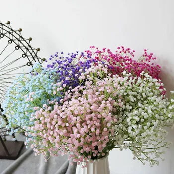 1шт искусственных цветов гипсофилы из искусственного шелка Свадебные украшения для дома Силиконовые Настоящие декоративные украшения для сада