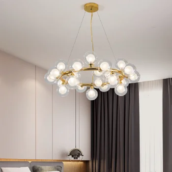 2023 Светодиодный подвесной светильник, Скандинавская Креативная спальня, люстра с пузырьковым шаром, Современная Простая гостиная, Роскошная Молекулярная лампа Magic Bean