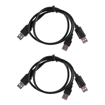 2X USB 2.0 Type A штекерно-двойной USB A штекерный Y-образный кабель-разветвитель черный