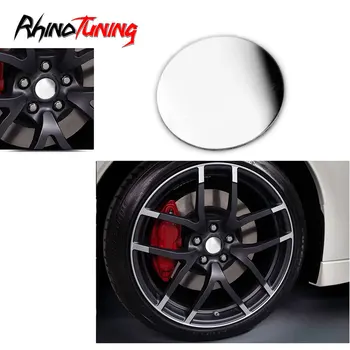 4шт 44 мм Центральная крышка колеса автомобиля, эмблема, наклейка, значок, Зеркальная алюминиевая наклейка из чистого серебра для колесных дисков