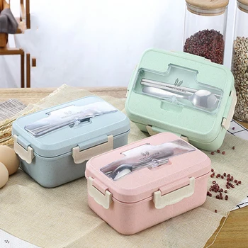 Bento Box Экологичный ланч-бокс Пищевой контейнер из пшеничной соломы, посуда для приготовления в микроволновой печи, Ланч-бокс для детей, Ланч-бокс для детей
