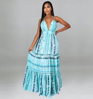 Felyn 2022 Новое поступление Платье известного бренда с принтом на бретельках Летнее Пляжное платье Макси Vestidos