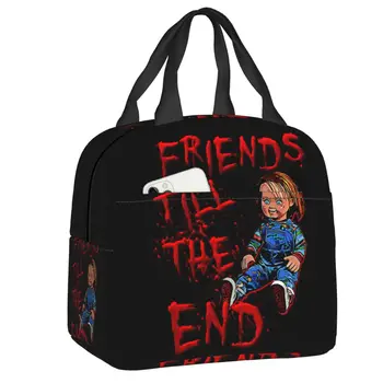 Friends Till The End Термоизолированная сумка для ланча Женская Chucky, Многоразовая сумка для ланча на открытом воздухе, коробка для еды для путешествий