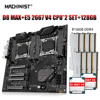 MACHINIST X99 Материнская плата LGA 2011-3 SET kit С двойным процессором Xeon E5 2667 V4 Процессор DDR4 8*16 ГБ памяти 8 слотов M.2 E-ATX D8 MAX