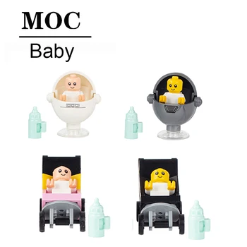 MOC0010 City Friends MOC Мебель, коляска, детские фигурки, Строительные блоки, развивающие игрушки для детей, креативные подарки