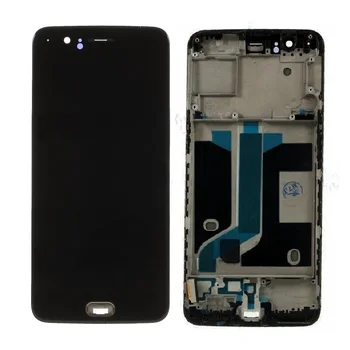 OEM Оригинал для ЖК-дисплея OnePlus 5 и сенсорного экрана с цифровым преобразователем в сборе с заменой рамки- Черный, белый