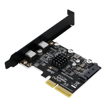 PCIE3.0 -USB3.1 ASM3142 Двухпортовый настольный ПК TYPE-C 10G со встроенной картой расширения USB3.1 в половину высоты