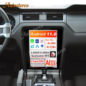 QLED 4G LTE Android11 8 + 128G Tesla Радио Для Ford Mustang GT320 GT500 Автомобильный GPS Навигатор Головное Устройство Мультимедийный Плеер Авто Стерео