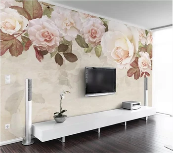 wellyu Обои на заказ papel de parede Американский сад розовые обои гостиная ТВ фон стены papier peint tapeta