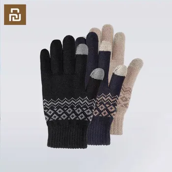 Youpin, перчатки для сенсорного экрана, зимние теплые бархатные перчатки для iphone 11 Pro 6s, для телефона с сенсорным экраном, планшета