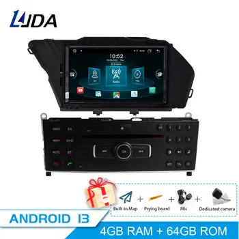 Автомобильный DVD-плеер LJDA Android 13 для MERCEDES BENZ GLK 2008 2009 2010 GPS-навигация 1 Din автомагнитола Мультимедиа Wifi Стерео DSP