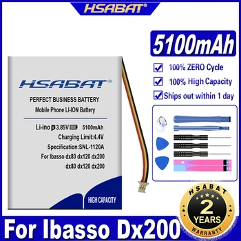 Аккумулятор HSABAT емкостью 5100 мАч для аккумуляторов Ibasso Dx80 X120 DX200