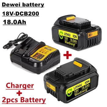Аккумулятор для электроинструмента 18 В, 18,0 Ач, для dcb180 dcb181 dcb182 dcb201 dcb201-2 dcb200-2 dcb204-2 L50, продается с 2 батареями + зарядное устройство