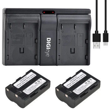 Аккумулятор камеры NP-400 D-LI50 + Двойное зарядное устройство USB для Pentax K10D K20D, Konica Minolta DiMAGE A1, A2, Dynax 5D, 7D, Maxxum 5D, 7