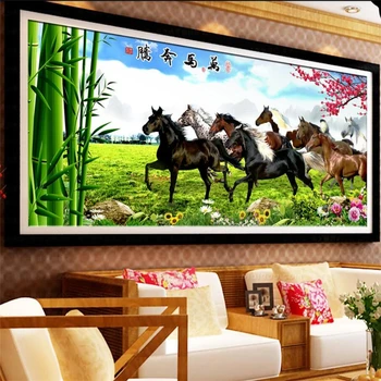 бейбехан Пользовательские обои 3D большая фреска восемь скачущих лошадей фоновая картина стены гостиной спальни декоративная живопись