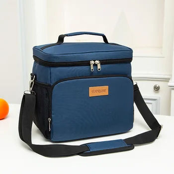 Большие сумки для ланча через плечо для женщин, мужская Оксфордская сумка-тоут с ланч-боксом, изолированная сумка-холодильник для продуктов питания