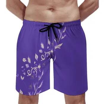 Винтажные бордовые шорты лавандового цвета, фиолетовые пляжные короткие брюки Dilly Sicat в цветочек, мужские дизайнерские спортивные удобные плавки