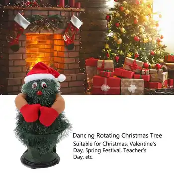 Вращающаяся танцующая Рождественская елка Музыкальное Пластиковое Электрическое игрушечное украшение на Рождественскую елку для украшения детского праздника