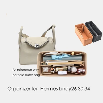 Вставка-органайзер из войлока с застежкой-молнией для сумочки, косметичек, портативной косметички для путешествий, формирователя внутренней сумки для H lindy26 30 34