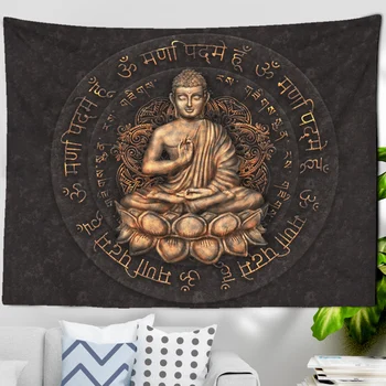 Гобелен Будды, висящий на стене, медитатор с семью чакрами, Мандала в индийском богемном стиле, Тапиз, домашний декор в стиле хиппи