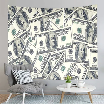 Гобелен с долларовыми купюрами, тема Franklin Money, настенный ретро-долларовый фон, ткань для спальни, гостиной, вечеринки в общежитии, настенное одеяло