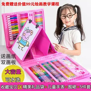 Детская доска для рисования акварельными кистями, набор для рисования моющимися цветными кистями, Цветной свинцовый карандаш, палочка для рисования маслом