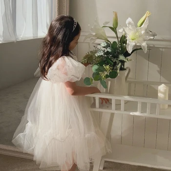 Детская одежда, платье для девочек 2023, Весенне-летнее платье принцессы для дня рождения в корейском стиле, милое повседневное платье принцессы