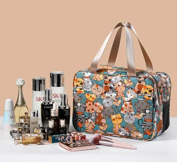 Женская сумка для хранения косметики, дорожная двухслойная сумка для стирки большой емкости, Портативный водонепроницаемый органайзер Neceser Mujer