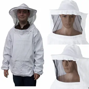 Защитная куртка для пчеловодства, халат с вуалью, костюм для пчеловодства, мужской Женский Многоразовый комбинезон с капюшоном