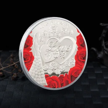 Коллекционная монета Lucky Love Памятная монета Love Coin Свадебные изделия Памятная медаль Позолоченный значок