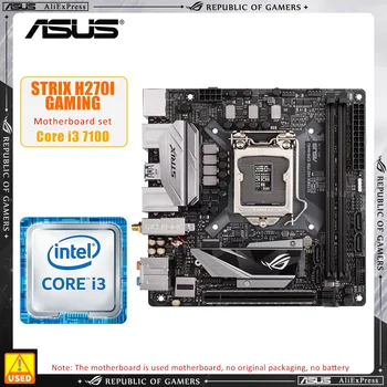 Комплект материнской платы ASUS ROG STRIX H270I GAMING + i3 7100 LGA 1151 Intel H270 DDR4 32 ГБ M.2 USB3.1 PCI-E 3.0 Mini-ITX 7/6-го поколения