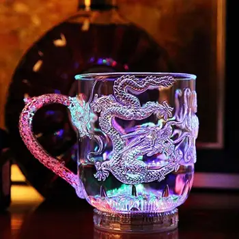 Кружка с активацией воды с изменением цвета, светодиодная чашка с мигающей подсветкой, кружка для виски Dragon Beer