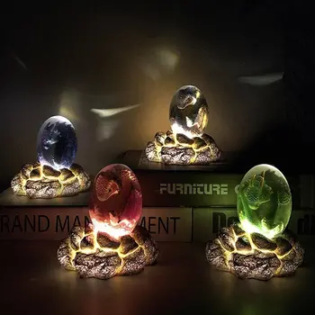 Лавовое яйцо дракона с базовым ночником, светящийся кристалл, прозрачная смола, Яйцо Дракона, сувенир Дракона для настольных украшений