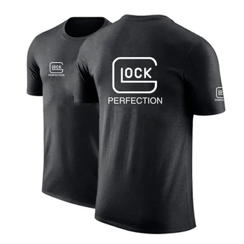 Летние мужские женские спортивные футболки с принтом Glock Perfection Shooting, Быстросохнущий топ для бега в тренажерном зале, дышащие футболки с коротким рукавом