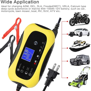 Литиевая батарея LiFePO4 с ЖК-дисплеем, автомобильное зарядное устройство, портативное для мотоцикла, внедорожника, AGM для аварийного запуска