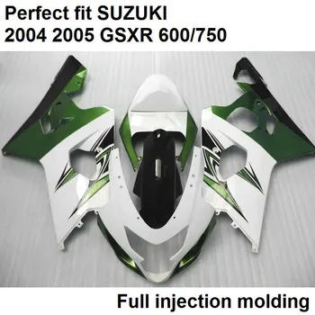Литьевая форма Высокого качества обтекатели для Suzuki GSXR600/750 K5 2004 2005 белый черный зеленый комплект обтекателей GSXR600/750 04 05 LV21