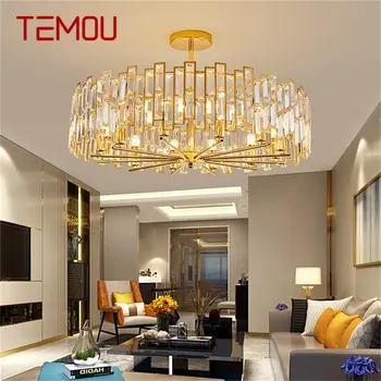 Люстра TEMOU Gold Светильники Современная ветка хрустального подвесного светильника Домашняя светодиодная лампа для украшения столовой