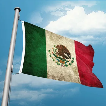 Мексика под старину Делает Старый флаг Национальным 3 фута x 5 футов полиэстеровым баннером 150 *90 см на заказ с двойным проникновением на открытом воздухе в помещении