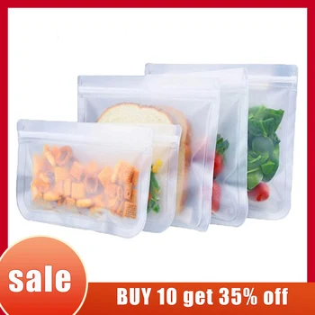 Многоразовая сумка на молнии Силиконовая сумка для хранения продуктов Герметичные Контейнеры Сумка для свежих овощей Сумки-органайзеры для холодильника bolsas ziploc