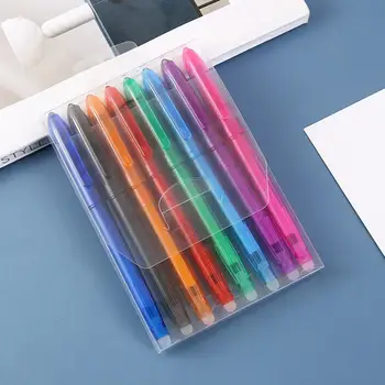 Многоцветная 8шт Креативная студенческая стираемая ручка для рисования, полупрозрачная ручка для рисования, быстросохнущие школьные принадлежности