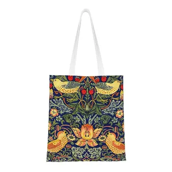 Модные сумки-тоут William Morris для покупок, перерабатывающие продукты Strawberry Thief, холщовая сумка для покупок через плечо