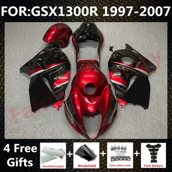 Мотоциклетные обтекатели для GSXR1300 1997 1998 2007 2006 2005 2004 GSX1300R GSXR 1300 2003 2002 2000 2001 Комплект обтекателей красный черный
