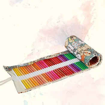 Набор цветных карандашей в свернутой коробке для холста, подходит художникам для рисования, зарисовок и ручной работы